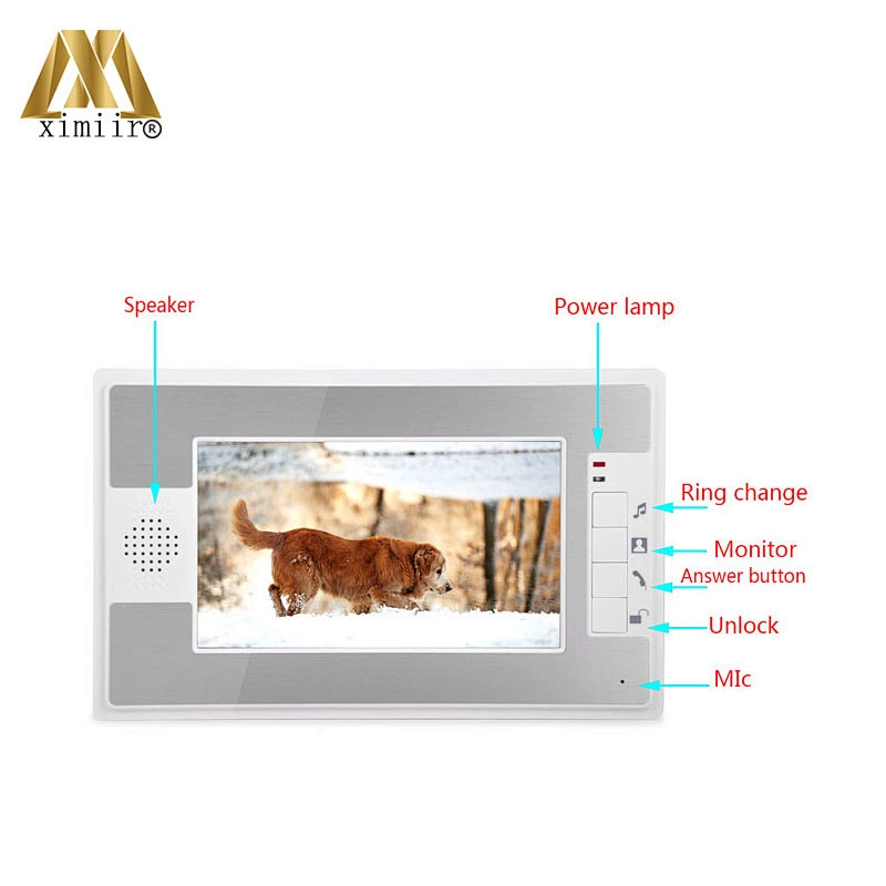 New arrived 7inch video door phone system villa wired door bell access control color screen wired video intercom 812MA11