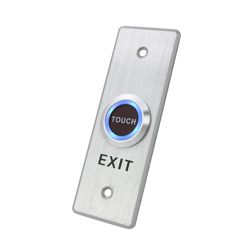 Touch Exit Switch Button Stainless Steel metal Exit Switch Button For Access Control Door With LED Light XM-ET02A-W
