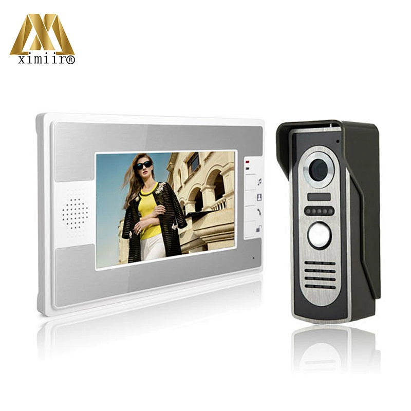 One Monitor To Night Vision Camera Speakerphone System Video Doorbell Intercom System 812M11 7 Inch Color Screen Doorphone