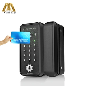 Frameless Glass Door Lock XM-R1 Office Password Lock Single&Double Door Smart Card Remote Control Key Door Lock
