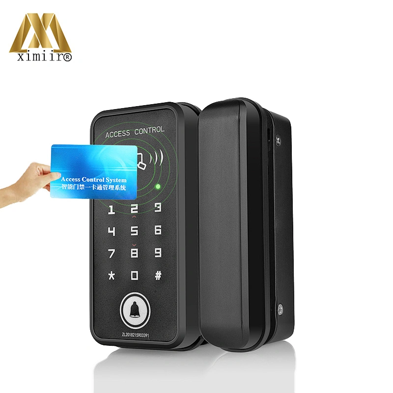 Frameless Glass Door Lock XM-R1 Office Password Lock Single&Double Door Smart Card Remote Control Key Door Lock