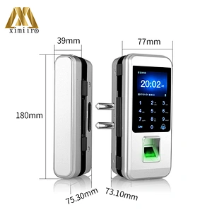 XM-300 TFT Screen Frameless Glass Door Lock Access Control Smart Keyless Fingerprint Biometric Door Lock with Card Password