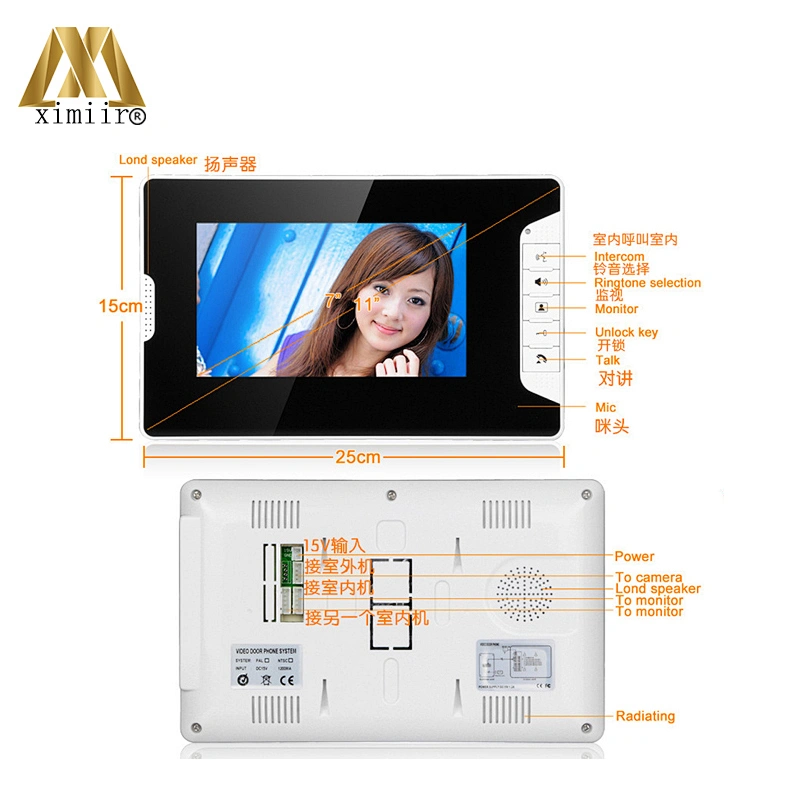 81three M11 With 7 Inch Monitors Door Bell Wired Wall Mounting Video Doorphone Home Improvement Speakerphone Intercom System