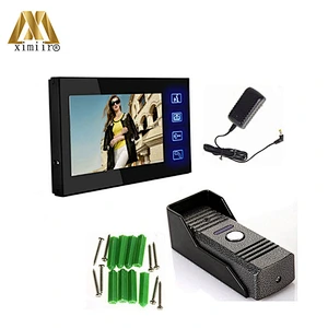 7 Inch Monitor Night Vision Ir Camera Video Doorphone Intercom System Wired Doorbell 806Me11 Access Control Video Door Bell
