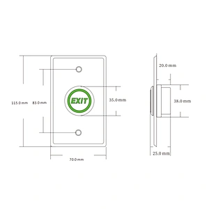 Aluminum Door Exit Release Push Button Switch For Opening Access Control Door