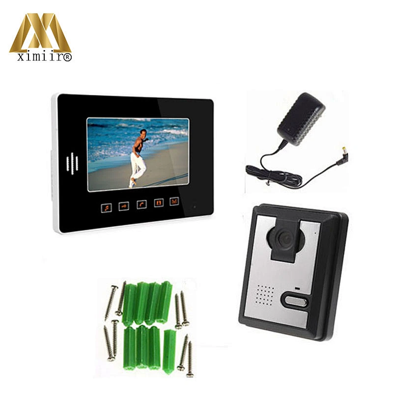 7 Inch Video Door Phone Video Door bell Intercom Monitor Kit IR Night Vision Camera Doorbell In Access Control System 808MA11