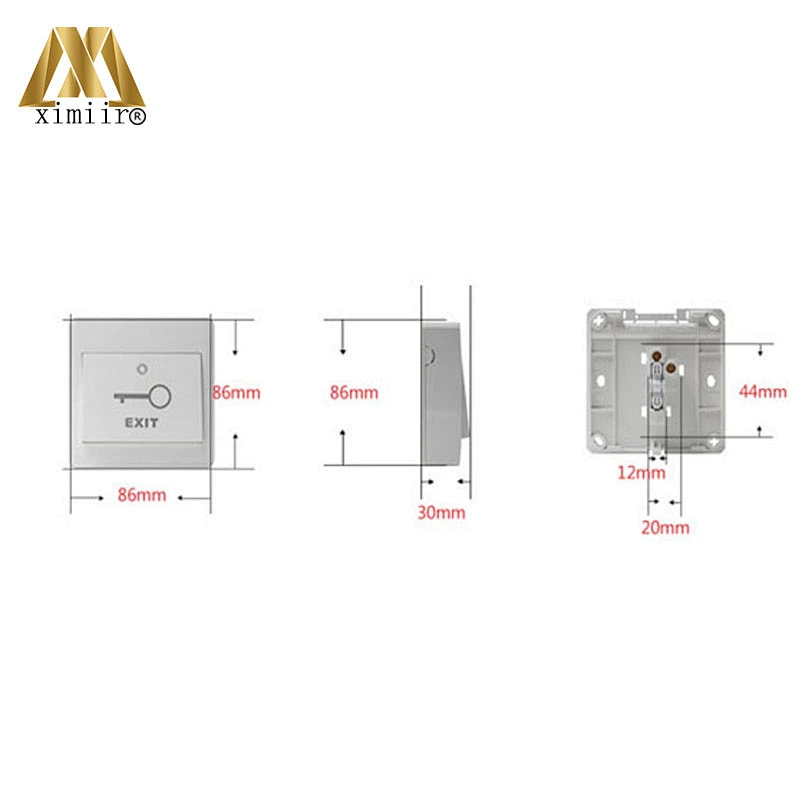 E15-M Simple Plastic Door Exit Button Release Push Switch For Access Control Systemc Electronic Door Lock