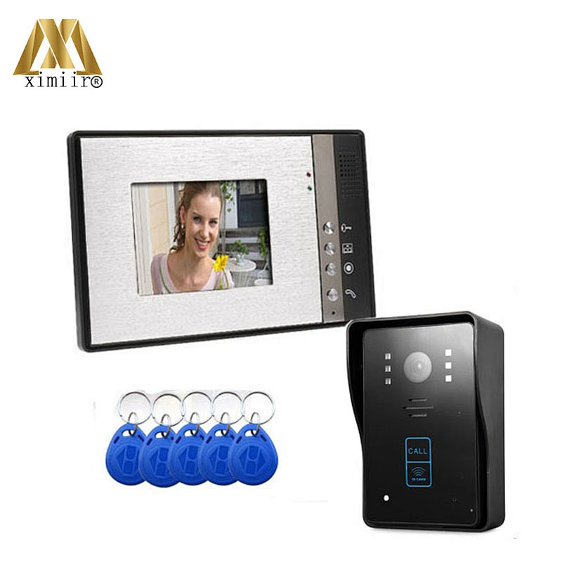 802Mjid11 7 Inch Color One To One Video Doorphone Intercom System Video Door Bell With Rfid Card Reader Access Control System