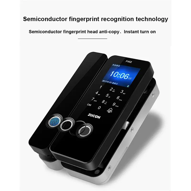 XM308 TFT Screen Remote Control Door Lock  with Card Password for Smart Keyless Password Frameless Glass Door Lock