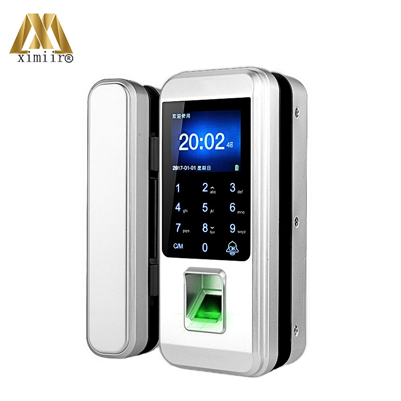 XM-300 TFT Screen Frameless Glass Door Lock Access Control Smart Keyless Fingerprint Biometric Door Lock with Card Password