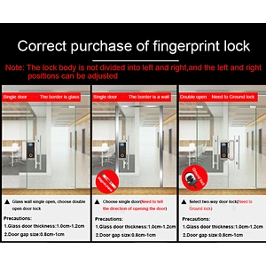 XM108 TFT Screen Smart Keyless Password Door Lock Remote Control with Card Password for Home Office Frameless Glass Door Lock