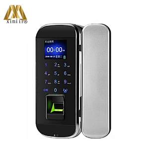 XM-100 Glass Door Lock with Card Password Access Control TFT Screen Smart Keyless Fingerprint Password Biometric Door Lock
