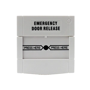 XM-E21A White Color Door Resettable Emergency Exit Release Glass Break Alarm Button with Cover for Access Control System