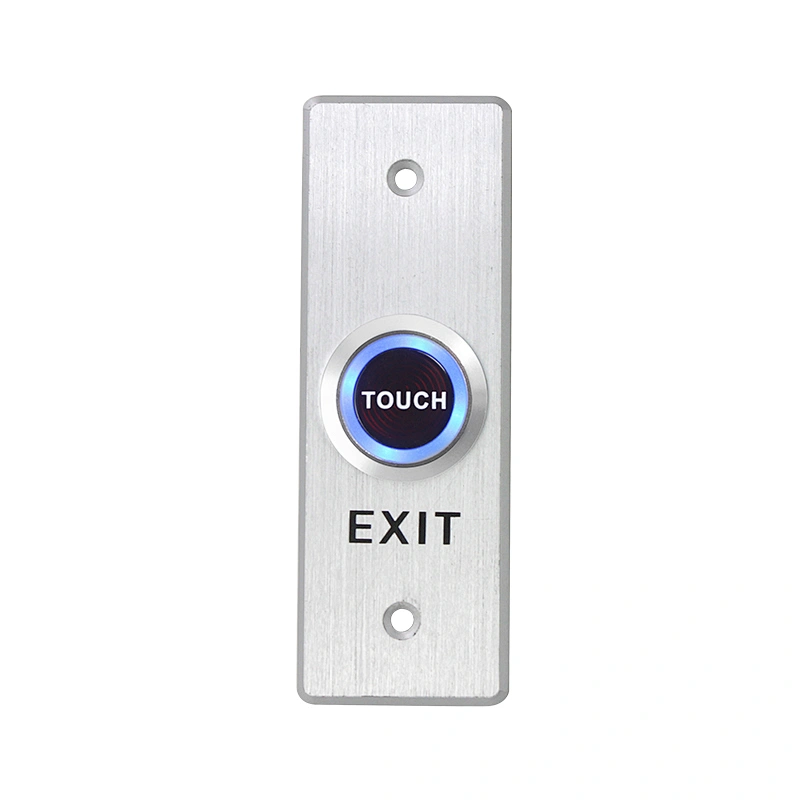 Touch Exit Switch Button Stainless Steel metal Exit Switch Button For Access Control Door With LED Light XM-ET02A-W