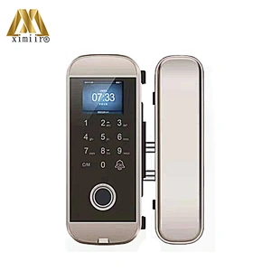 XM108 TFT Screen Smart Keyless Password Door Lock Remote Control with Card Password for Home Office Frameless Glass Door Lock