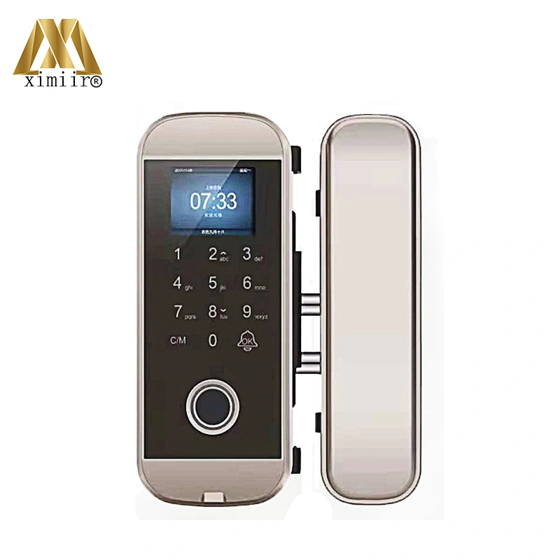 XM108 TFT Screen Smart Keyless Password Door Lock Remote Control with Card Password for Home Office Frameless Glass Door Lock
