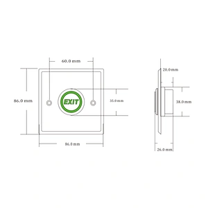 Stainless steel door switch metal switch door exit button with light X05LDC
