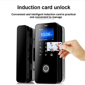 XM308 TFT Screen Remote Control Door Lock  with Card Password for Smart Keyless Password Frameless Glass Door Lock