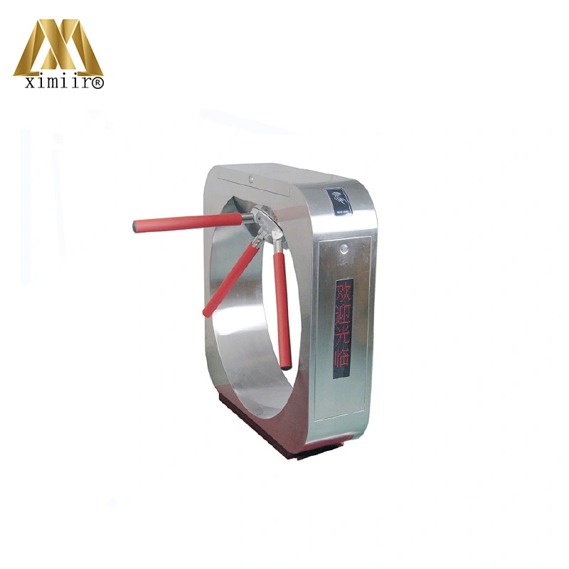 Factory Electric Semiautomatic Waist High Turnstiles Vertical 304 Stainless Steel Tripod Turnstile Barrier Gate