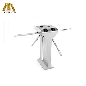 Factory Electric Semiautomatic Waist High Turnstiles Vertical 304 Stainless Steel Tripod Turnstile Barrier Gate