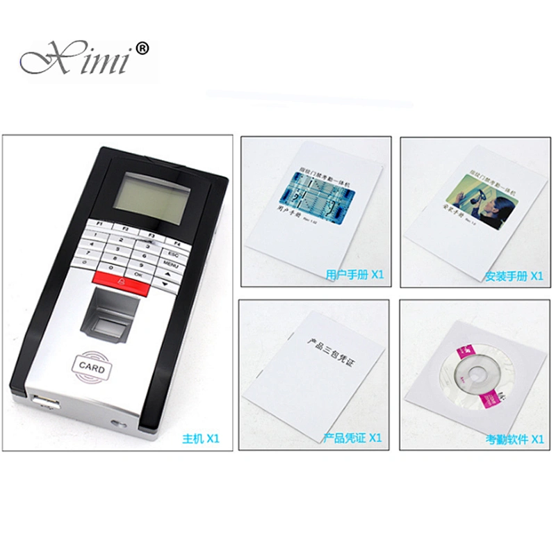 TCP/IP fingerprint and RFID card door access control and time attendance systems fingerprint and card reader color screen cheap