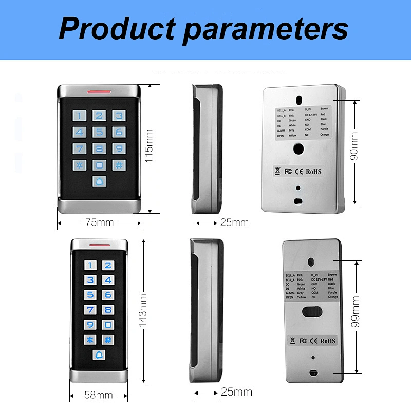 New Arrived M18-L Metal Case Standalone Access Control System 125KHZ RFID Card Door Access Controller