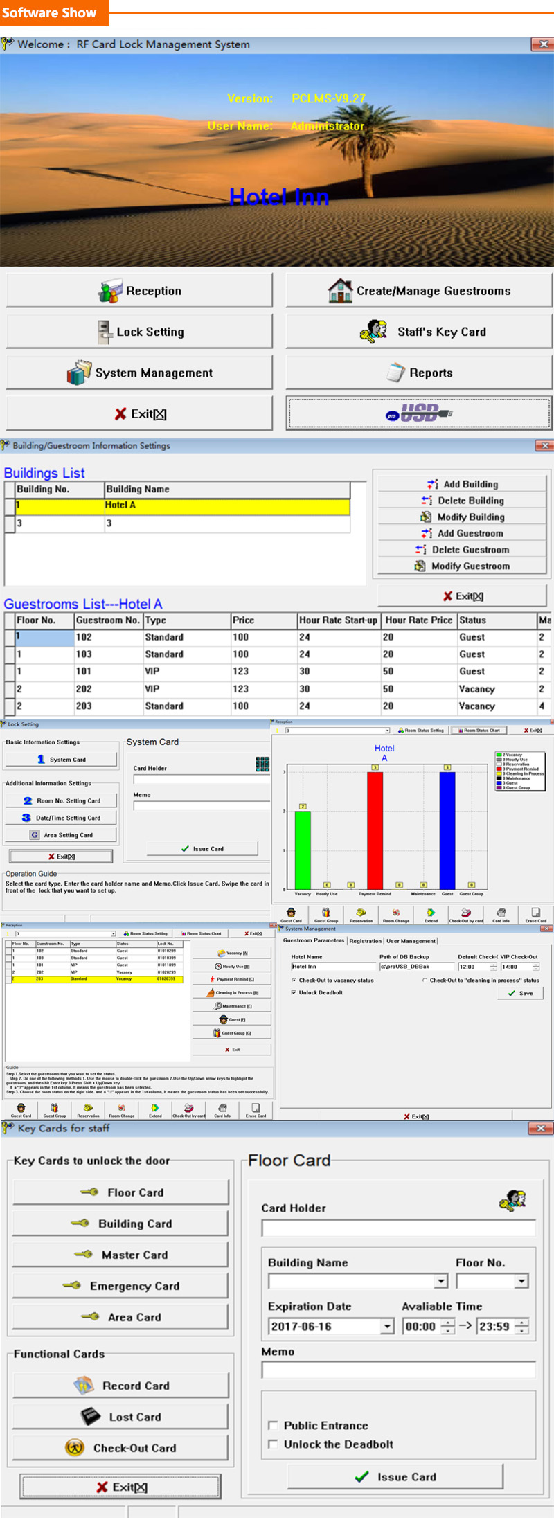 13.56MHZ M1 125KHZ T557 Rfid Hotel Lock System With Hotel Card Lock Management Software