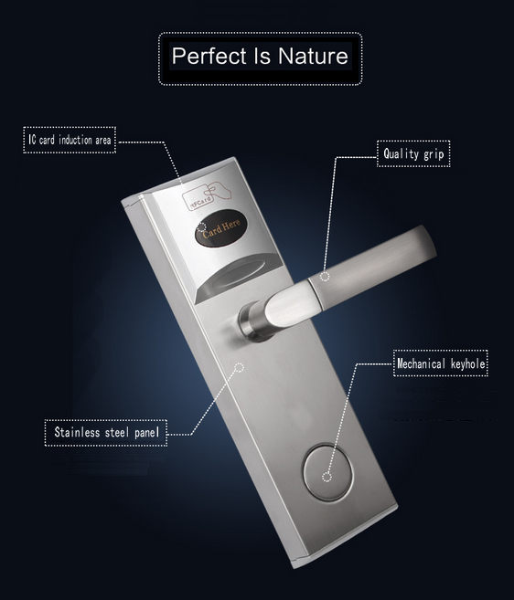 HOTEL LOCK Smart IC card lock access one electronic smart sensors lock hotel lock with 2 IC card electronic locks