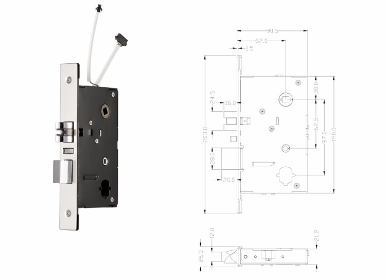 Popular Hotel Door Lock System Using Rfid Card 125KHz EM4305 Or 13.56MHz M1 Card Door Lock