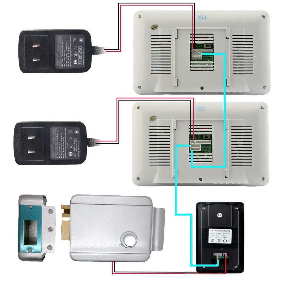 807Me11 One To One 7 Inch Color Screen Monitor Video Doorphone Doorbell Speakerphone Intercom System Video Door Bell