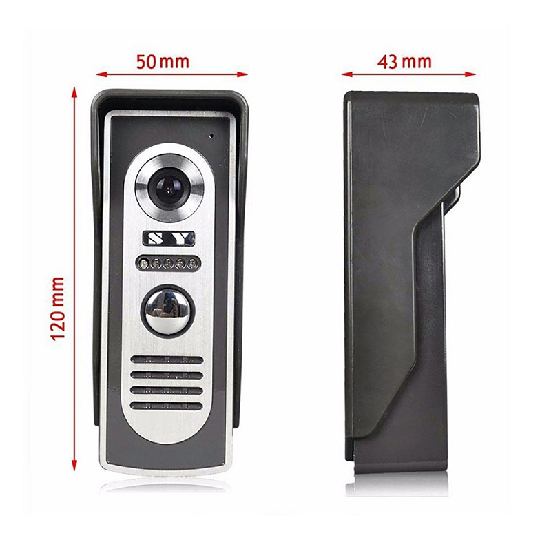 807M11 7 Inch Color Screen Video Doorphone Door Bell Speakerphone Intercom System 1 Monitor 420Tvl COMS Camera