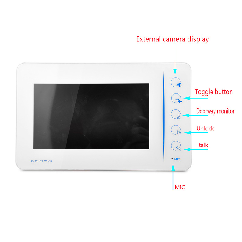 807Ma11 Monitor Speakerphone 7 Inch Tft Color Video Door Phone Intercom Doorbell System Kit Ir Camera Doorphone