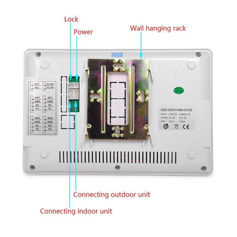 7 Inch Video Door Phone Video Door bell Intercom Monitor Kit IR Night Vision Camera Doorbell In Access Control System 808MA11