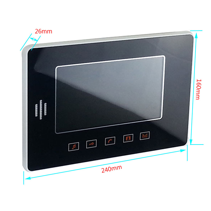 7 Inch Video Door Phone Video Door bell Intercom Monitor Kit IR Night Vision Camera Doorbell In Access Control System 808MA11