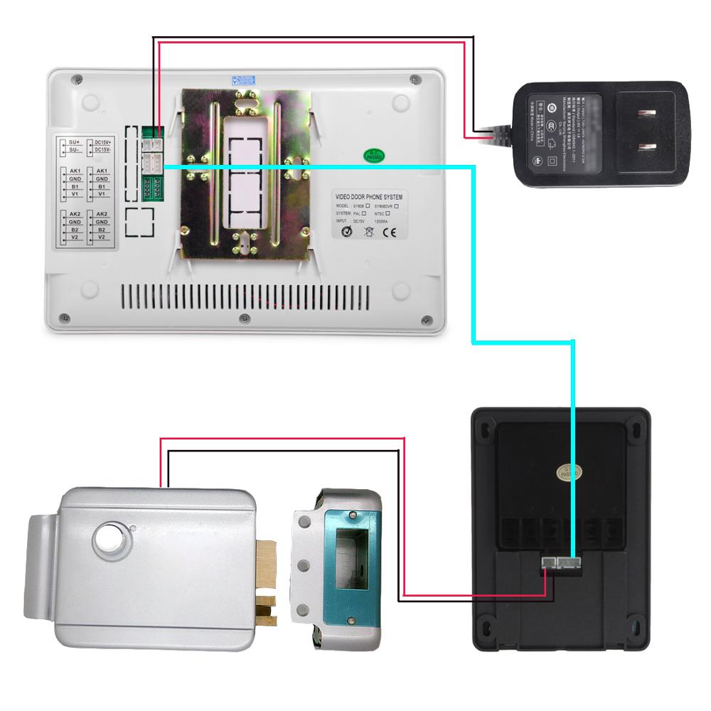 7 Inch Video Door Phone Video Door bell Intercom Monitor Kit IR Night Vision Camera Doorbell In Access Control System 808MA11