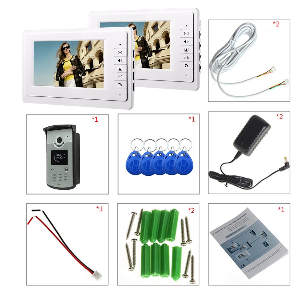816M11 7 Inch Monitor Video Doorbell Outdoor Camera Night Vision Ir Light Can Visible Within 5 Meters Door Phone Intercom Syste