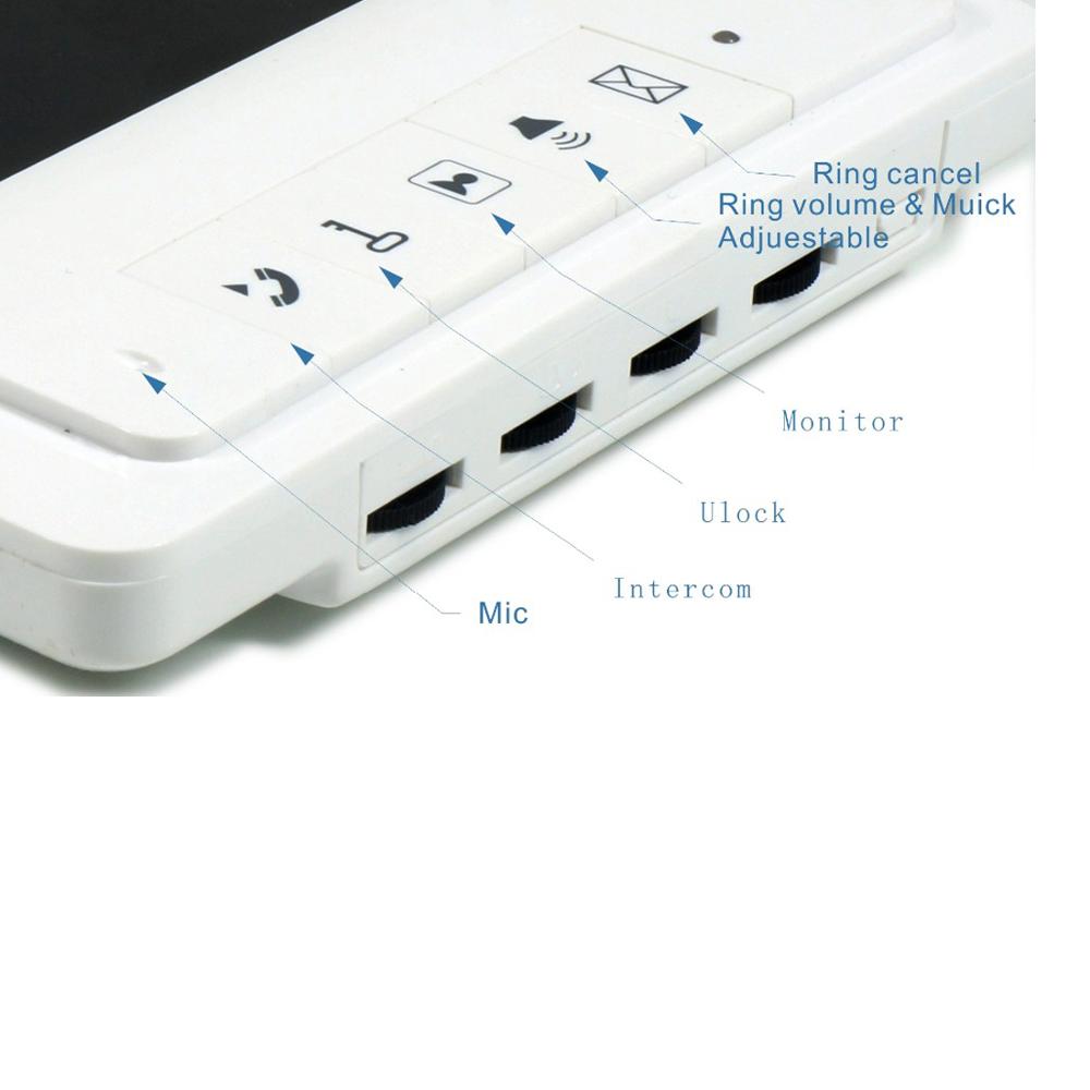 816M11 7 Inch Monitor Video Doorbell Outdoor Camera Night Vision Ir Light Can Visible Within 5 Meters Door Phone Intercom Syste