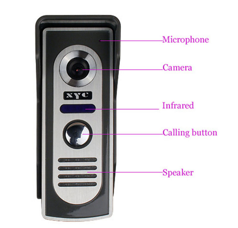 816M11 7 Inch Monitor Video Doorbell Outdoor Camera Night Vision Ir Light Can Visible Within 5 Meters Door Phone Intercom Syste