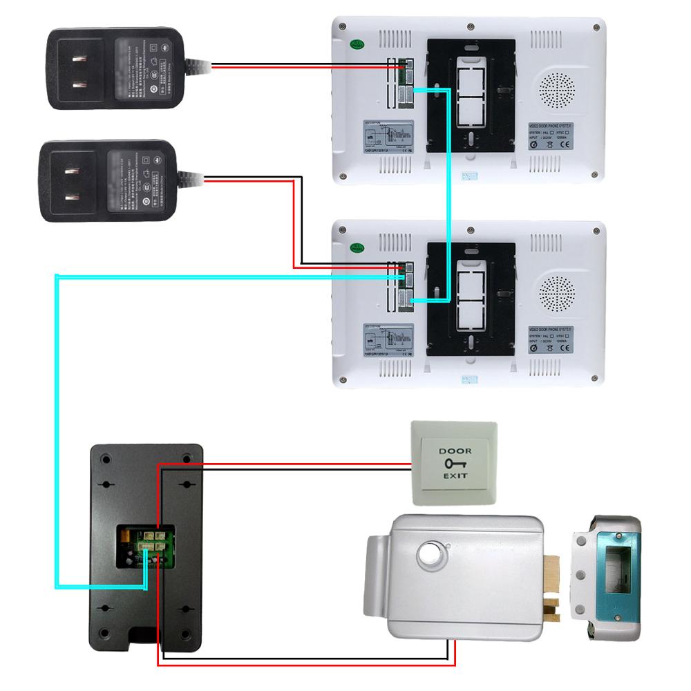 816Ma11 Wired Hands-Free Intercom System Cheap Price Video Door Bell 7 Inch Color Monitor And Ir Camera Video Doorphone Doorbell