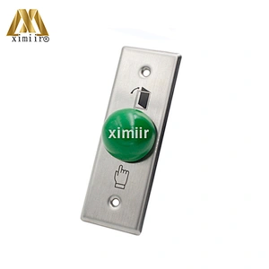 Exit push button with green mushroom door lock access control system door bell push button
