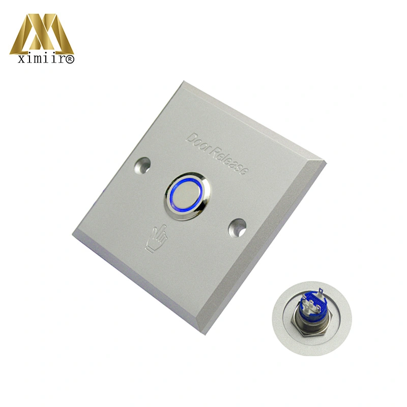 X08L aluminum door exit release push button switch for access control aluminum exit button with open switch light