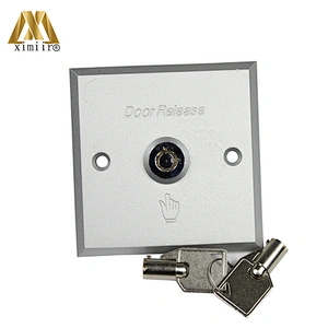 X08K aluminum door exit release push button switch for access control aluminum exit button with key