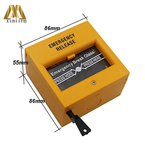 Yellow Color Emergency door release Emergency Break Glass Switch Exit Button For Access Control System XM-E20B