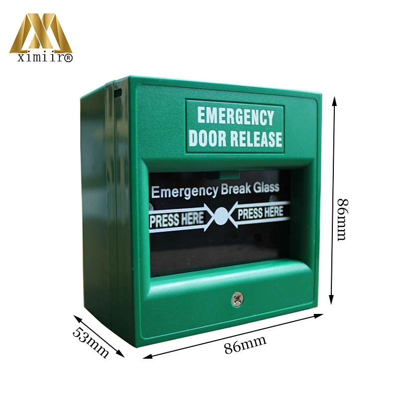 Green Color Emergency door release Emergency Break Glass Switch Exit Button For Access Control System XM-E20A
