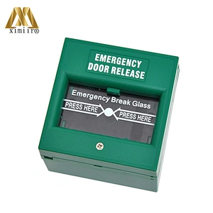 Green Color Emergency door release Emergency Break Glass Switch Exit Button For Access Control System XM-E20A