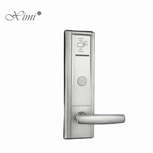 Copper Electronic Smart Card Door Lock With Handle RFID And Key Hotel Lock Access Control System
