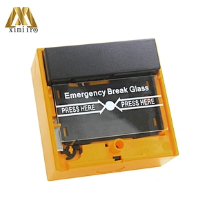 Yellow Color Emergency door release Emergency Break Glass Switch Exit Button For Access Control System XM-E20B