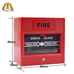 Red Color Emergency door release Emergency Break Glass Switch Exit Button For Access Control System XM-E20D