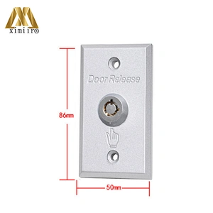 Aluminum door exit release push button switch for access control aluminum exit button with key X07k