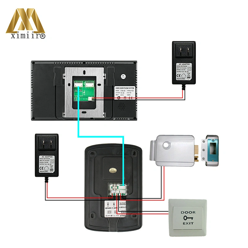 Wireless vide door phone 7 inch color screen video door phone door bell door intercom door lock system
